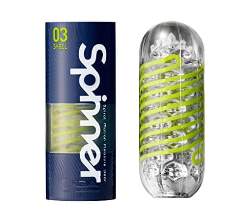 TENGA テンガ SPINNER スピナー 03 SHELL シェル 【扇形のブロックがタイトに締めるダイレクトエッジ】繰り返しタイプ 回転 ミニローション付き 1個 (x 1) 透明