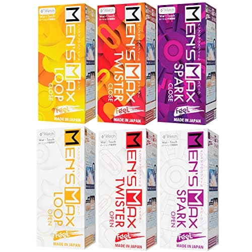 メンズマックス フィール 全6種セット(ツイスター非貫通&貫通・ループ非貫通&貫通・スパーク非貫通&貫通) ローション不要のプラスウェッチ 繰り返しタイプ ポケットローション付き オナホ オナホール おなほ おなほーる